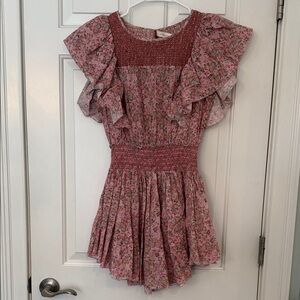LoveShackFancy Pink Floral Knit Dress